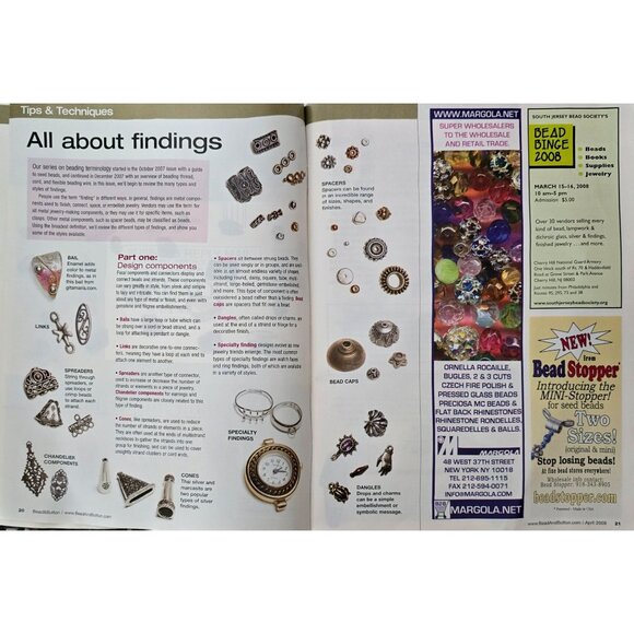 Bead And Button Magazine April 2008 Herringbone Blossoms - Picture 4 of 14